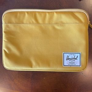 Herschel small mustard yellow laptop or iPad sleeve. 13.5 inches by 9.5 inches.